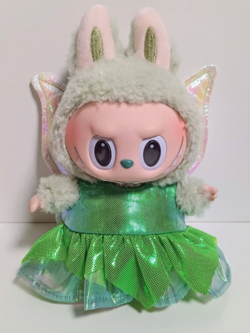 Labubu Disney Inspired Tinkerbell Fairy Dress and Metallic Wings Outfit